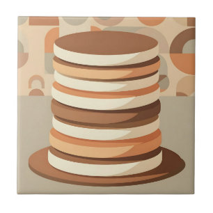 Gestapelde Pannenkoeken Retro Tegeltje