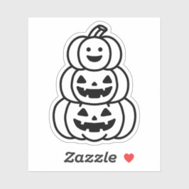 Gestapelde pompoendoodle sticker