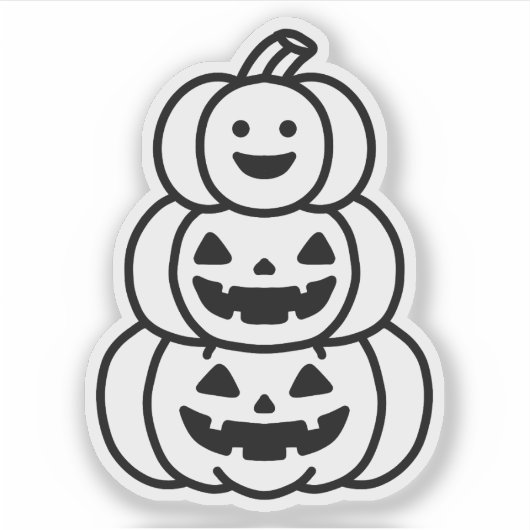 Gestapelde pompoendoodle sticker (Voorkant)
