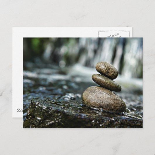 Gestapelde Rocks met waterval Briefkaart (Voorkant / Achterkant)