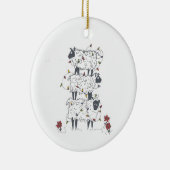Gestapelde schapen met kerstmis keramisch ornament (Rechts)