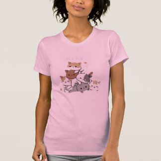 "Gestapelde Schattigee Katten 'Meow' Graphic T-shi T-shirt