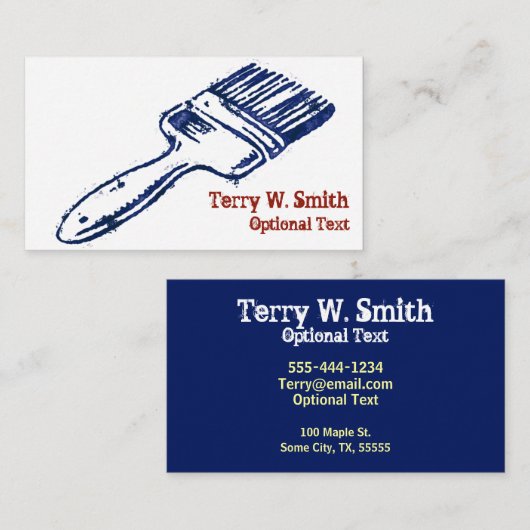 Gestapelde Visitekaartje van de Borstel van de Ver (Voorkant / Achterkant)