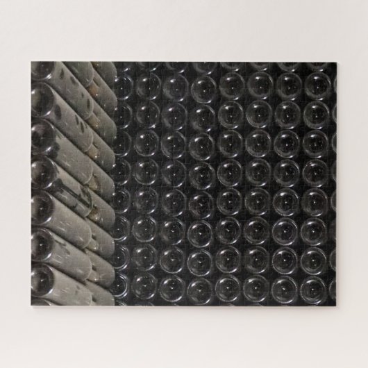 Gestapelde wijnflessen legpuzzel (Horizontaal)