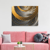 Gestapte Drakenschalen van Zwart, Goud, en Geel Canvas Afdruk (Insitu (Woonkamer))