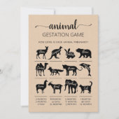Gestation animale avec réponse Carte Baby shower (Devant)