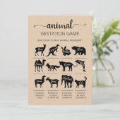 Gestation animale avec réponse Carte Baby shower (Debout devant)