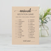 Gestation animale avec réponse Carte Baby shower (Debout devant)