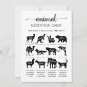 Gestation animale avec réponse Carte Baby shower (Devant)