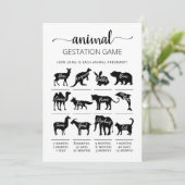 Gestation animale avec réponse Carte Baby shower (Debout devant)