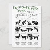 Gestation animale avec réponse Carte Baby shower (Devant)