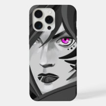 Gestatoeeerde krijger, zwart-wit portret