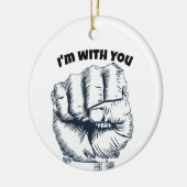 Gestegen gebalde vuist keramisch ornament (Links)