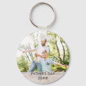 Gestemde foto van beste vader op Aangepaste vaderd Sleutelhanger (Achterkant)