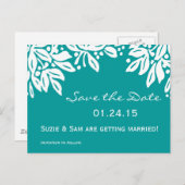 Gestempeld Bloem Bruiloftspatroon Aankondigingskaart (Voorkant / Achterkant)