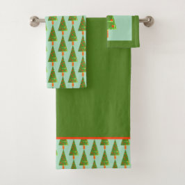 Gestempelde Christmas Pine Forest badkamer handdoe Bad Handdoek