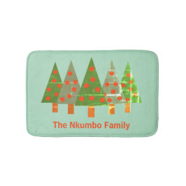 Gestempelde Kerstmis dennenbos gepersonaliseerde n Badmat