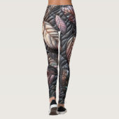 Gestept iriserend bladeren ontwerp leggings (Achterkant)
