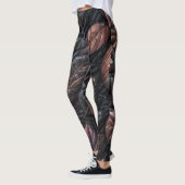 Gestept iriserend bladeren ontwerp leggings (Links)