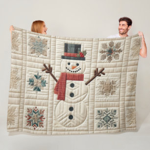 Gesteurd Patroon van Sneeuwman Fleece Deken