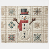 Gesteurd Patroon van Sneeuwman Fleece Deken (Voorkant (Horizontaal))