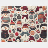 Gesteven patroon van sneeuwmannen fleece deken (Voorkant (Horizontaal))