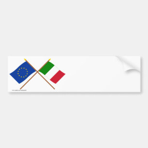 Gestevigde vlaggen in de EU en Italië Bumpersticker