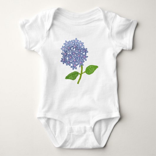 gestickte Hortensie Romper (Voorkant)