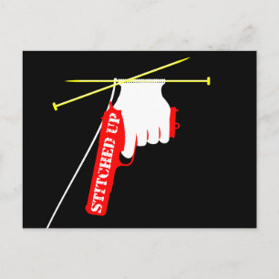 gestikt gebreid Pistool Briefkaart