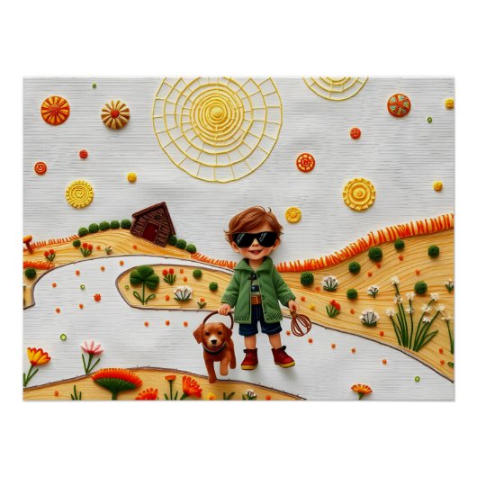 gestikt kosmisch avontuur perfect poster (Voorkant)