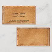 gestikt lederen metselwerk visitekaartje (Voorkant / Achterkant)