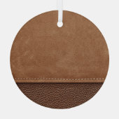 Gestikt leer: grijze, zwarte achtergrond. glas ornament (Achterkant)