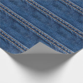 Gestikte denim: close-up jeans textuur. cadeaupapier (Hoek)