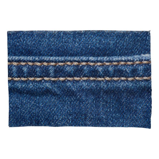 Gestikte denim: close-up jeans textuur. kussensloop (Voorkant)