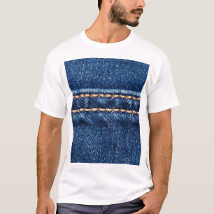 Gestikte denim: close-up jeans textuur. t-shirt