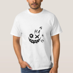 gestikte glimlach grijns t-shirt