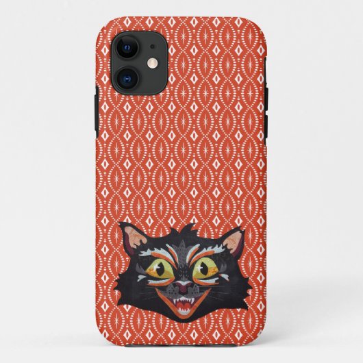 Gestikte Halloween Kat Case-Mate iPhone Case (Achterkant)
