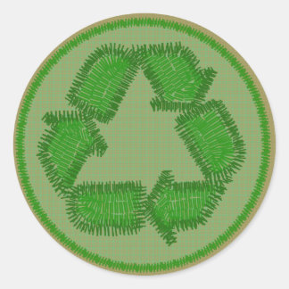 Gestikte Recyclen pleister Sticker