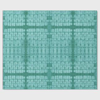 Gestikte Shibori Herhaling Teal Cadeaupapier