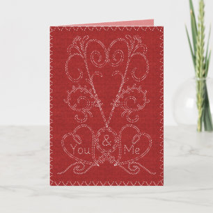 gestikte Valentijn Feestdagen Kaart
