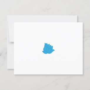 Gestileerd, blauwgroen-blauw bloemontwerp met over briefkaart