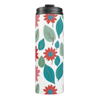 Gestileerd bloemtuinpatroon thermosbeker