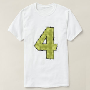 Gestileerd gestikt nummer 4 grafisch T‑shirt T-shirt
