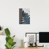 Gestileerd grijs varenblad poster (Thuiskantoor)