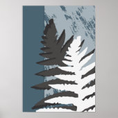 Gestileerd grijs varenblad poster (Voorkant)