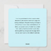 Gestileerd Hydrangea Bloemenpatroon - Elegant Blau Feestdagenkaart (Achterkant)