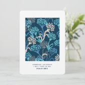 Gestileerd Hydrangea Bloempatroon - Elegant Blauw Feestdagenkaart (Staand voorkant)