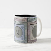 gestileerd Lijst Damask Monogrammed Mok 3 (Voorkant rechts)