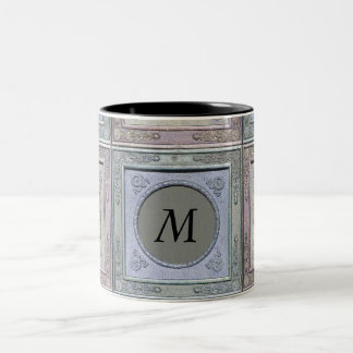 gestileerd Lijst Damask Monogrammed Mok 3