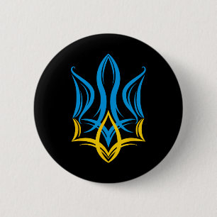 Gestileerd Oekraïens wapen Ronde Button 5,7 Cm